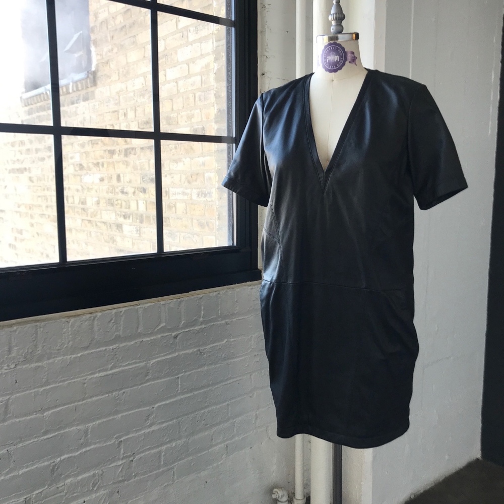 Helmut Lang Leather Dress, Black, Large, N…